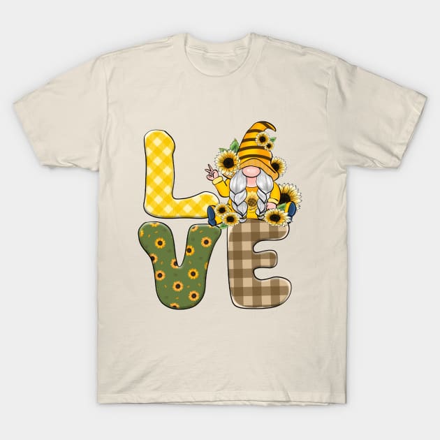 Sunflower Spring Love Gnome Gonk T-Shirt by Rebel Merch